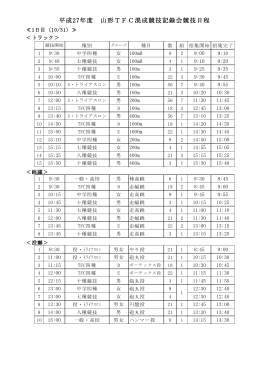 山形TFC混成競技記録会のタイムテーブル