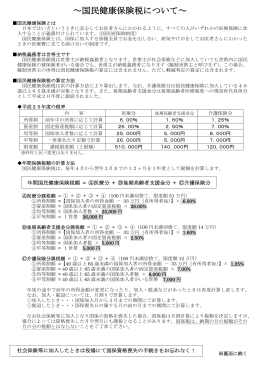 ～国民健康保険税について～