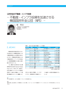 不動産・インフラ投資を加速させる 韓国国民年金公団