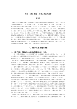 中国「三農」問題：評価と解決の道筋