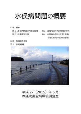 水俣病問題の概要（環境調査室 平成27年6月）