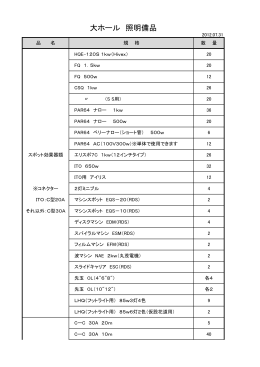 大ホール 照明備品