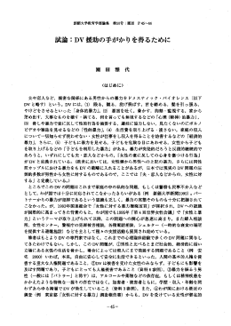 試論=DV援助の手がかりを得るために