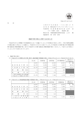 業績予想の修正に関するお知らせ