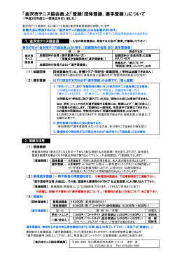 「金沢市テニス協会員」と「登録（団体登録、選手登録）」について