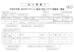 記 入 要 領 Ⅰ - 仙台市バドミントン協会