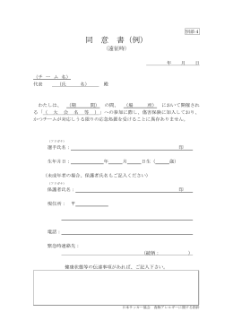 同 意 書（例） - 日本サッカー協会
