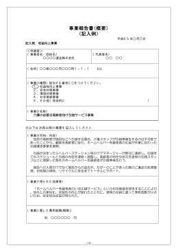 事業報告書（概要） （記入例）