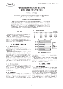 管理型産業廃棄物最終処分場における 塩類と金属類の溶出