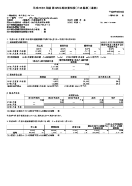 平成28年3月期 第1四半期決算短信〔日本基準〕（連結）