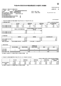 平成28年4月期 第1四半期決算短信〔日本基準〕（非連結）