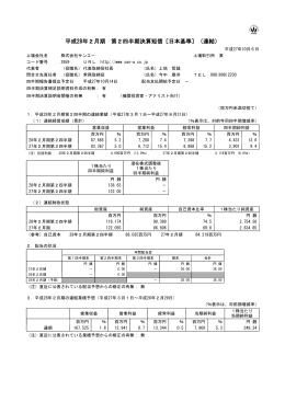 平成28年2月期 第2四半期決算短信〔日本基準〕（連結）