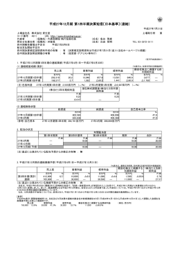 平成27年12月期 第1四半期決算短信