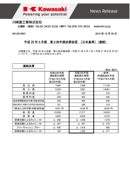 平成 28 年3月期 第2四半期決算短信 [日本基準]（連結