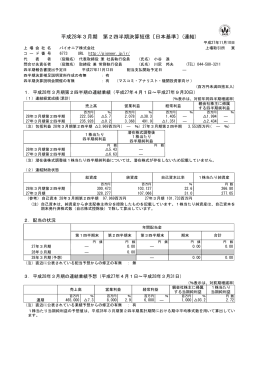 平成28年3月期 第2四半期決算短信〔日本基準〕(連結)