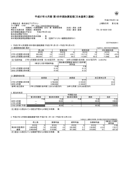 平成27年12月期 第1四半期決算短信〔日本基準〕（連結）