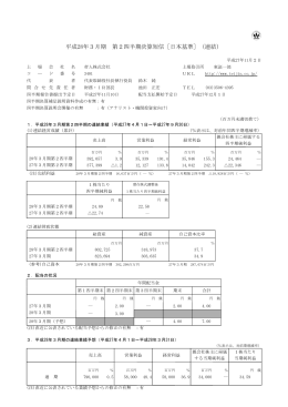 平成28年3月期 第2四半期決算短信［日本基準］（連結）