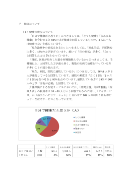 7 健康について （1）健康の状況について 「自分で健康だと思うか