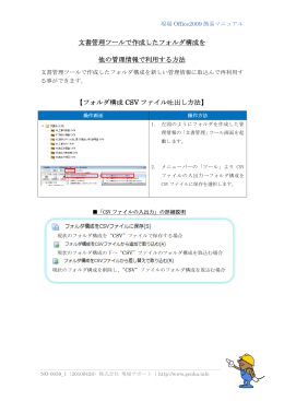 文書管理ツールで作成したフォルダ構成を 他の管理情報で利用する方法