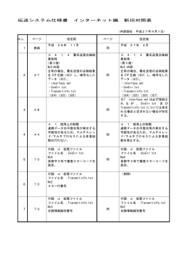 伝送システム仕様書 インターネット編 新旧対照表