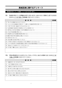 西成区政に関するアンケート