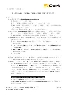 OpenSSL によるファイル形式変換（PKCS#12/PEM）Ver.1.0 Page 1