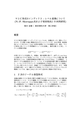 ヤコビ形式のインデックス - 東京理科大学理工学部数学科