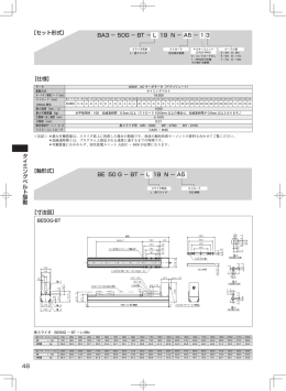 48 タイミングベルト駆動 ［寸法図］ ［軸形式］ BE 50 G &minus; BT &minus; L 19 N