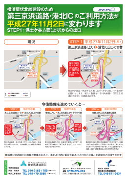 第三京浜道路・港北IC のご利用方法が 平成27年11月2日 に変わります