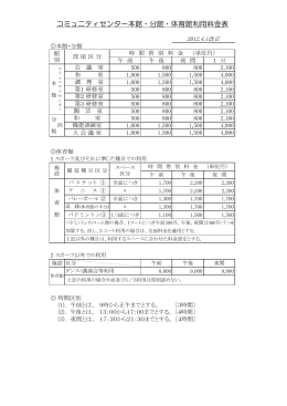 荻川コミセン利用料金表（PDF：70KB）