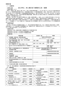 研究主題 自ら学び、共に高め合う授業の工夫・改善