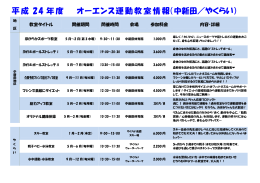 平成 24 年度 オーエンス運動教室情報（中新田／やくらい）
