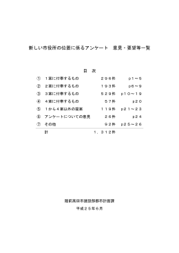 新しい市役所の位置に係るアンケート 意見・要望等一覧