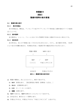 附属書 B （規定） 整備作業等の表示要領