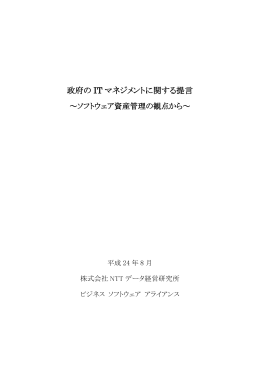 政府の IT マネジメントに関する提言