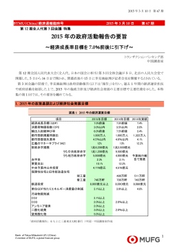 2015 年の政府活動報告の要旨