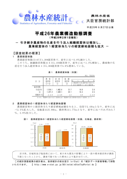 平成26年農業構造動態調査