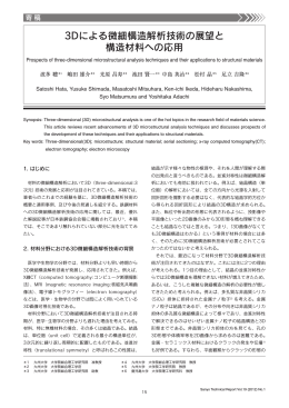 3Dによる微細構造解析技術の展望と構造材料への応用（PDF： 1521KB）