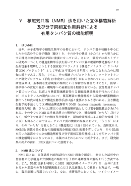 （NMR）法を用いた立体構造解析及び分子間相互作用解析による有用