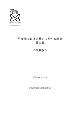 男女間における暴力に関する調査 報告書 ＜概要版＞