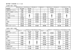 都市間バス時刻表（4.1～11.30）