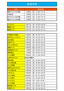 放送日時 - 福井テレビ