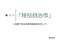 「特別自治市」～自律できる大都市制度をめざして～（PDF形式