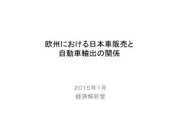 欧州における日本車販売と 自動車輸出の関係