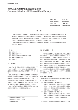 完全人工光型植物工場の事業展開 Commercialization of