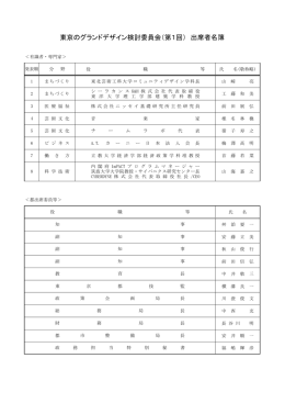 東京のグランドデザイン検討委員会（第1回） 出席者名簿