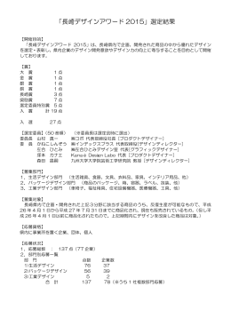 「長崎デザインアワード 2015」選定結果