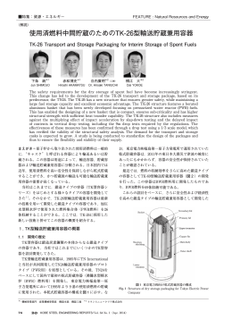 使用済燃料中間貯蔵のためのTK-26型輸送貯蔵兼用容器