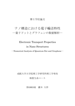 ナノ構造における電子輸送特性 - SEIKEI University Repository