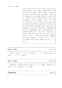 第39類 鉄道による輸送，車両による輸送，道路情報の提供，自動 車の